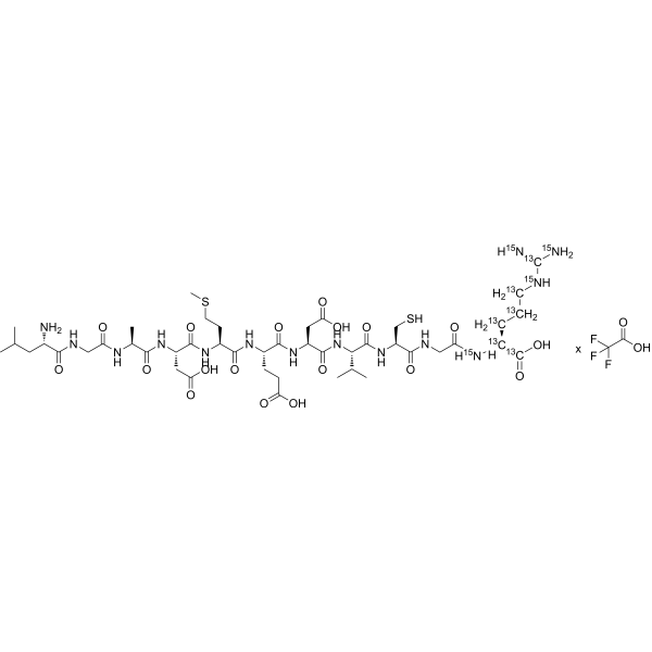 LGADMEDVCG-Arg(13C6,15N4) TFA